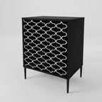 TESSELATED BLACKNESS 1-Door Sideboard in Black Finish