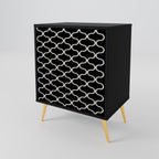 TESSELATED BLACKNESS 1-Door Sideboard in Black Finish