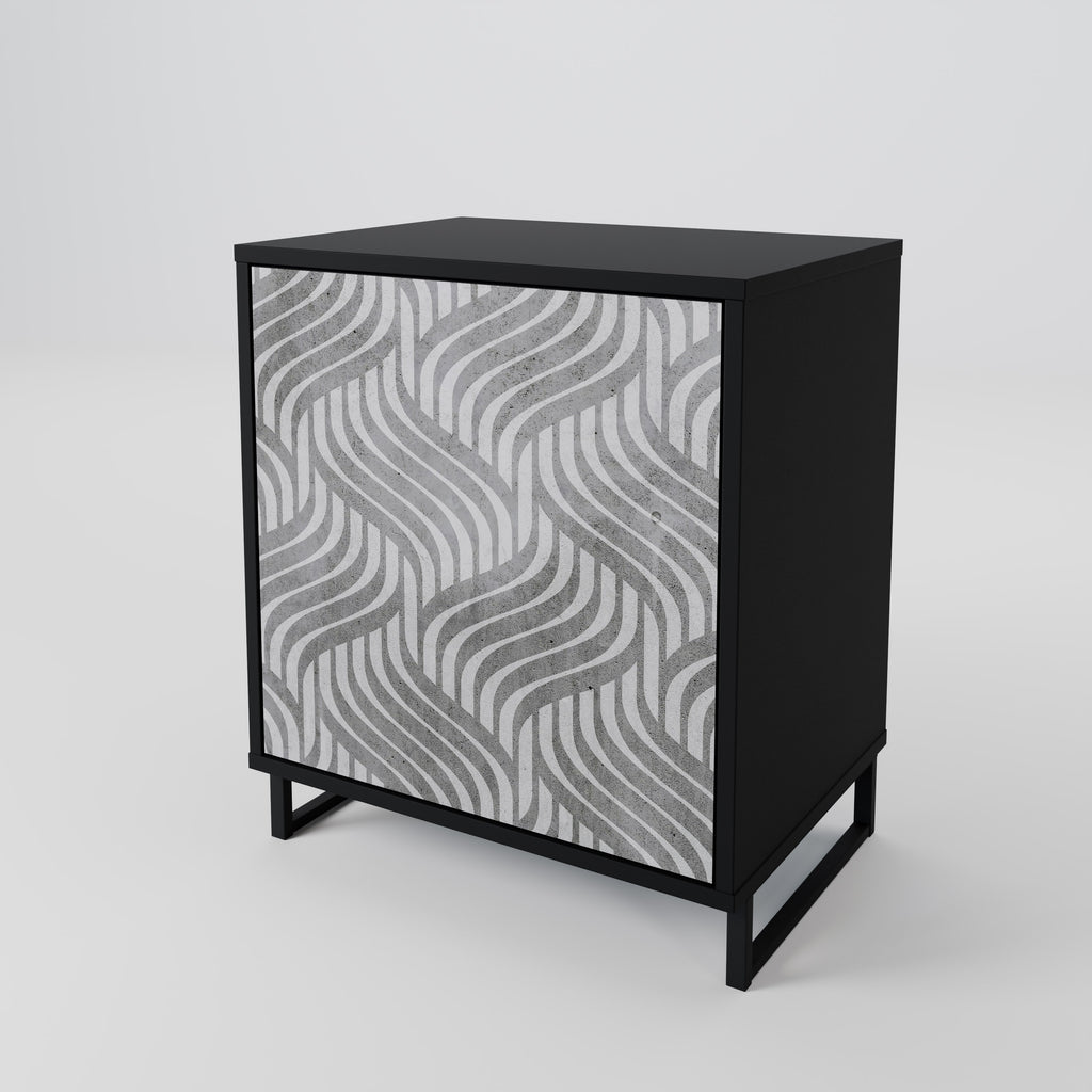 CONCRETE MOVEMENT 1-Door Sideboard in Black Finish