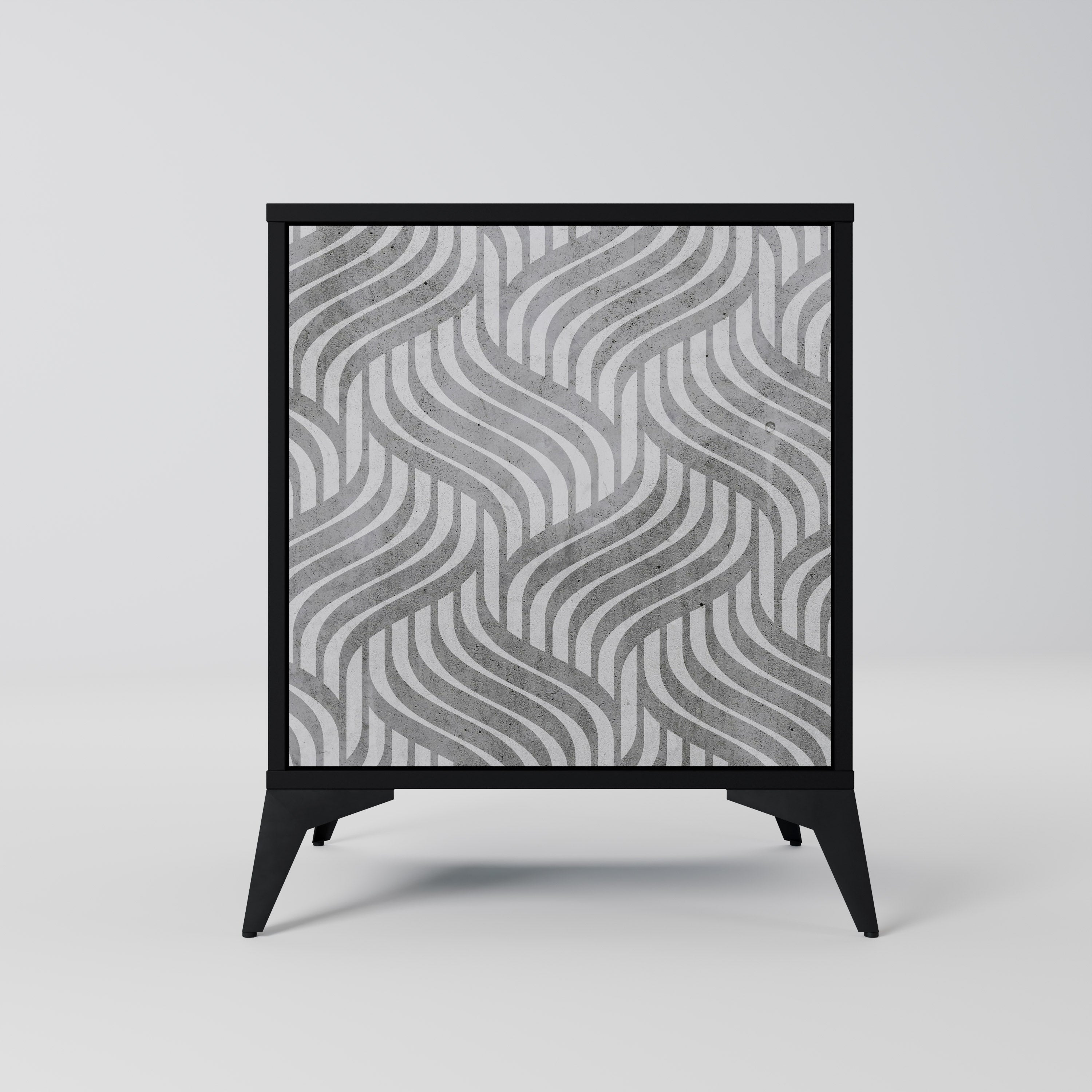 CONCRETE MOVEMENT 1-Door Sideboard in Black Finish