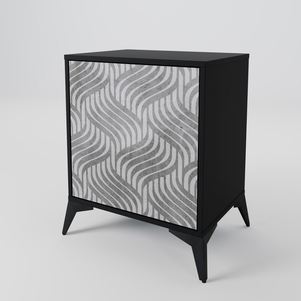 CONCRETE MOVEMENT 1-Door Sideboard in Black Finish