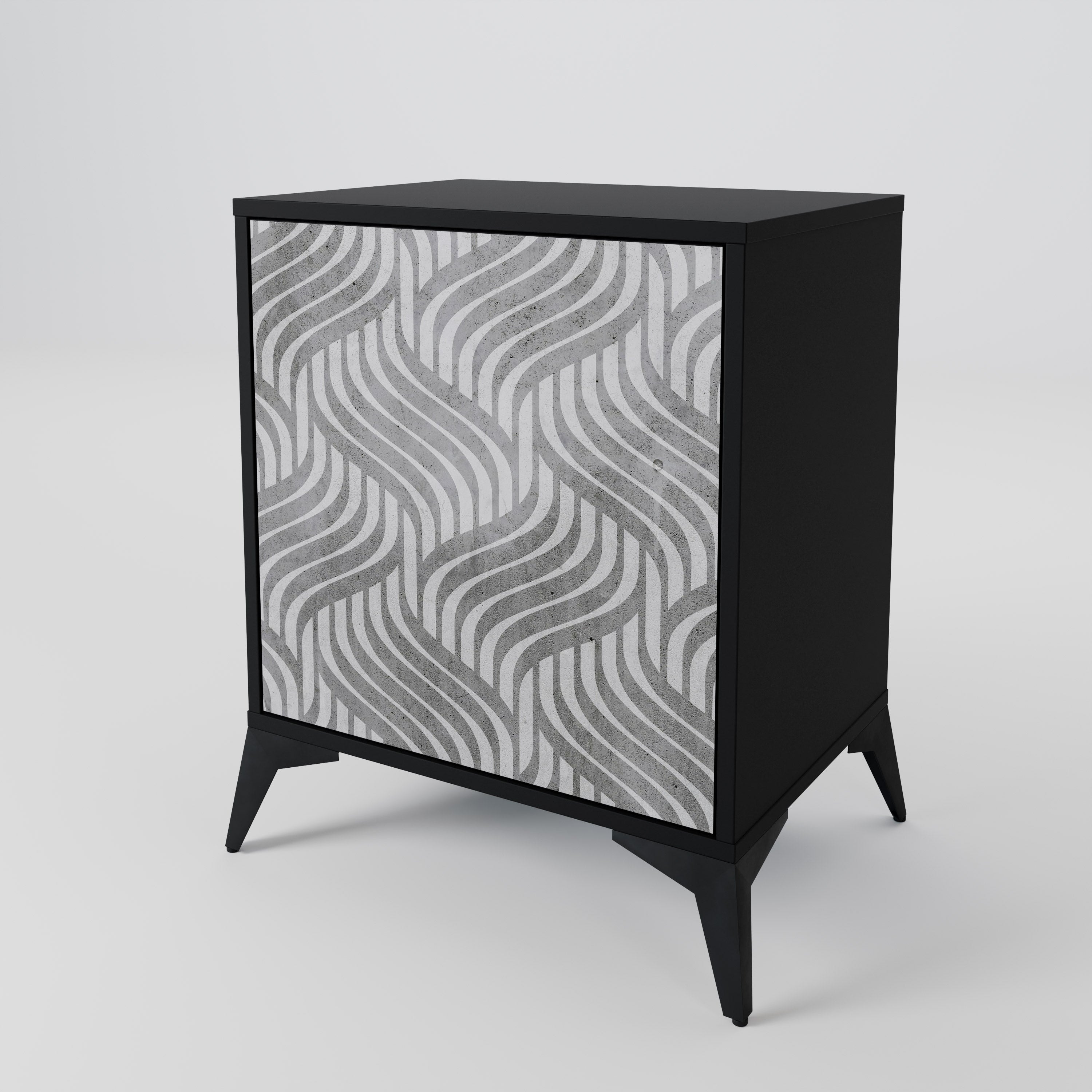 CONCRETE MOVEMENT 1-Door Sideboard in Black Finish