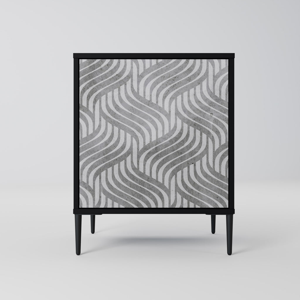 CONCRETE MOVEMENT 1-Door Sideboard in Black Finish