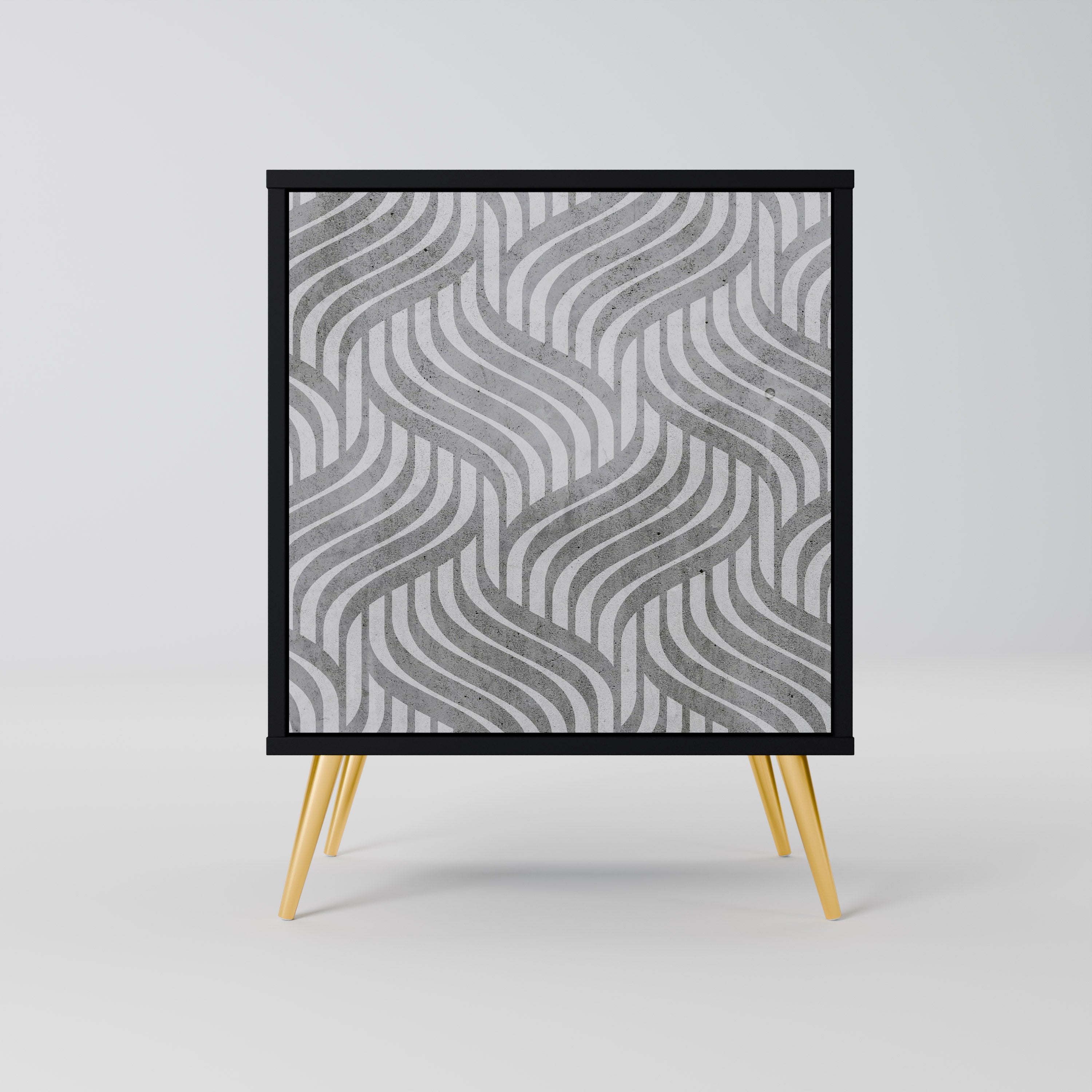 CONCRETE MOVEMENT 1-Door Sideboard in Black Finish