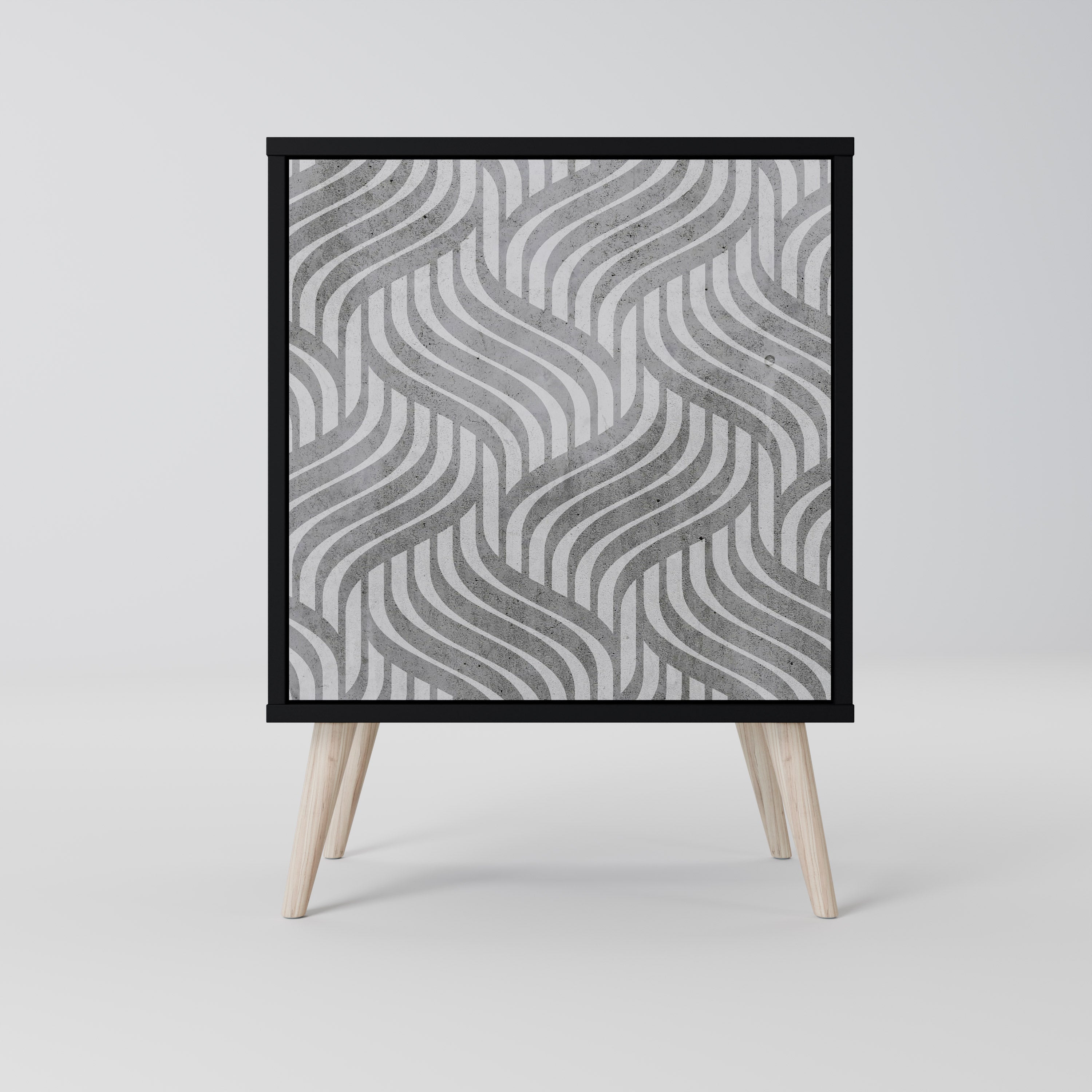 CONCRETE MOVEMENT 1-Door Sideboard in Black Finish