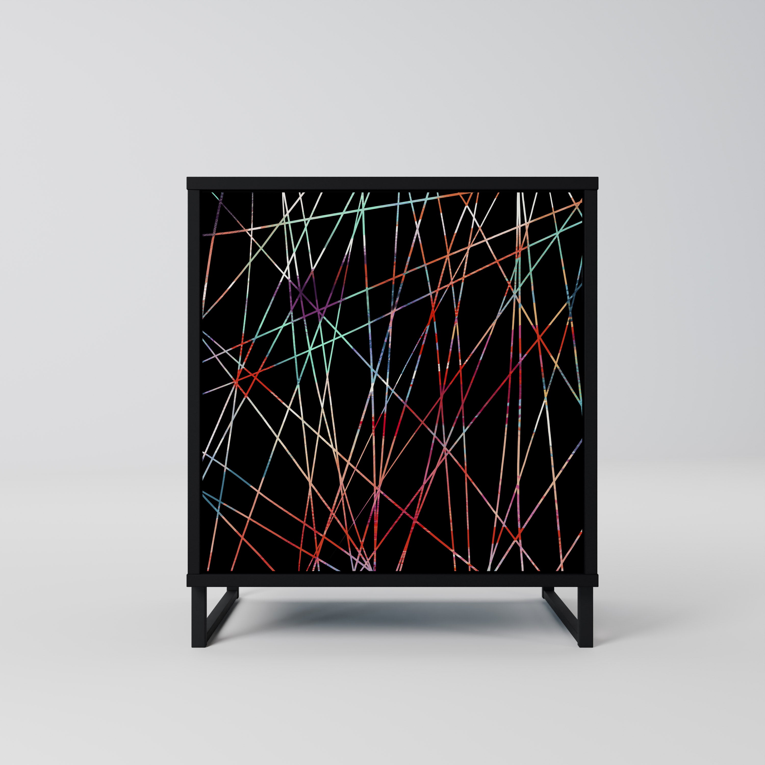 LUMINOUS SNARE 1-Door Sideboard in Black Finish