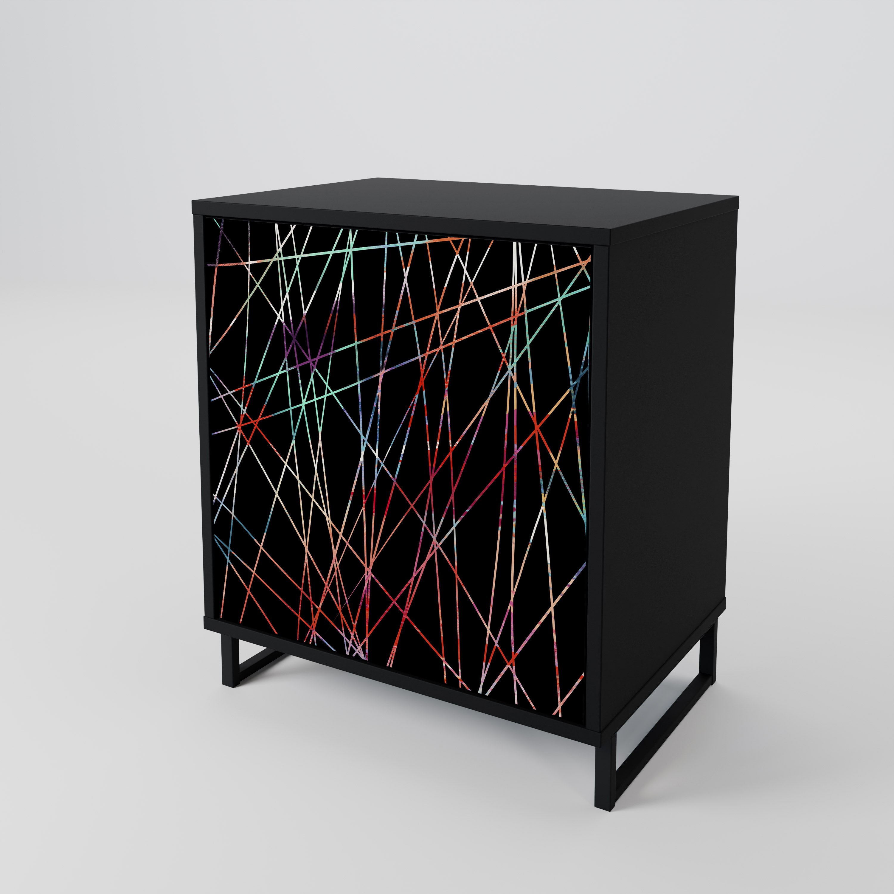 LUMINOUS SNARE 1-Door Sideboard in Black Finish