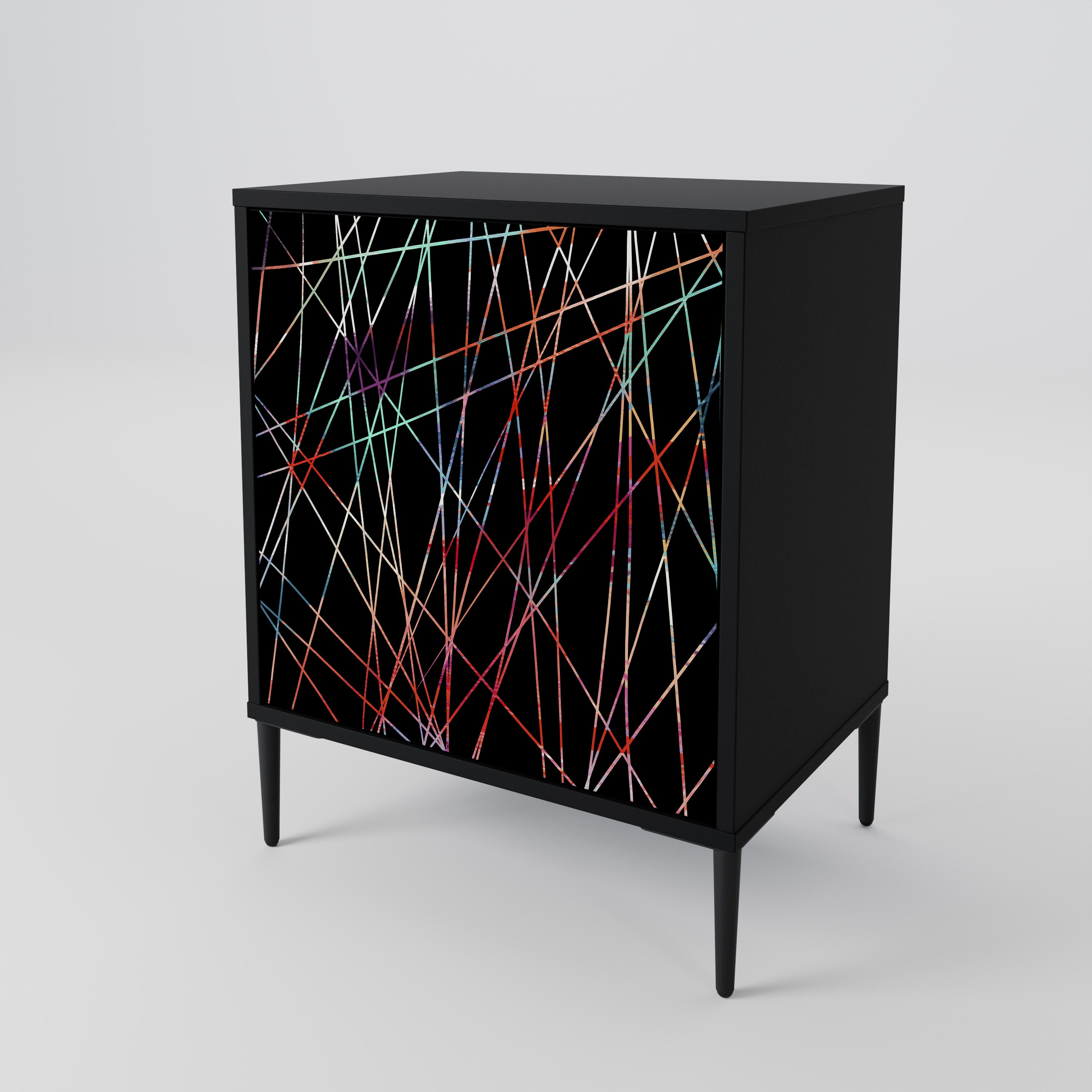 LUMINOUS SNARE 1-Door Sideboard in Black Finish