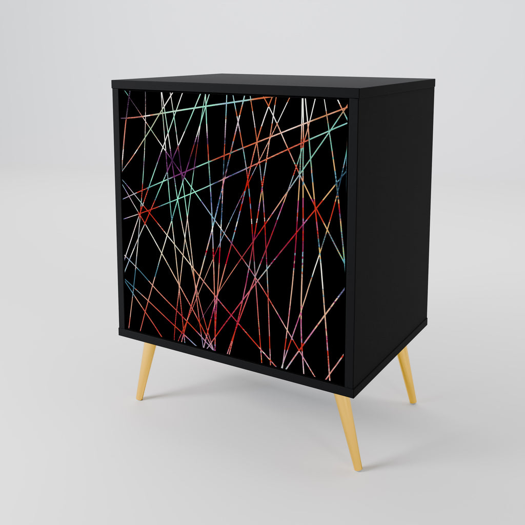LUMINOUS SNARE 1-Door Sideboard in Black Finish