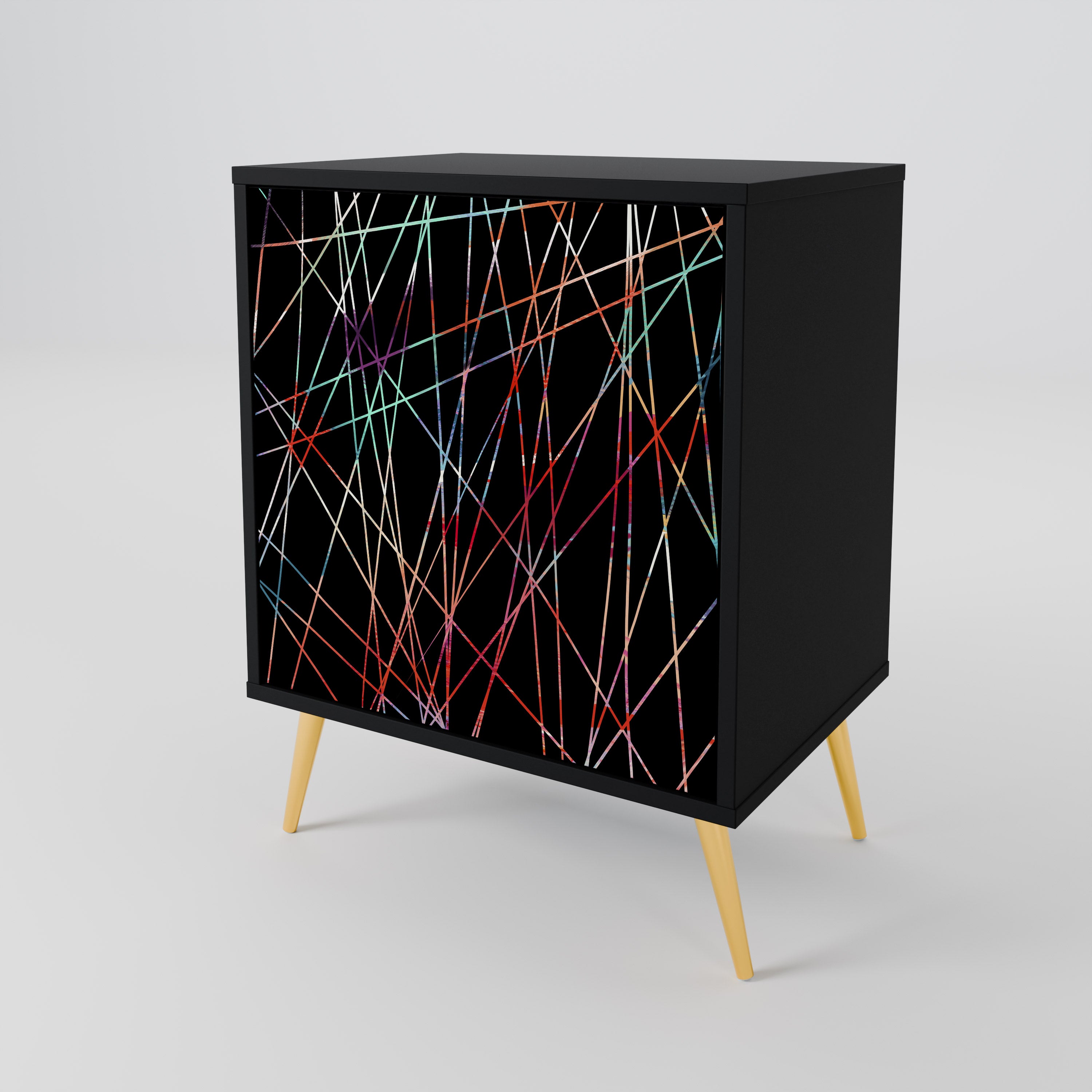 LUMINOUS SNARE 1-Door Sideboard in Black Finish
