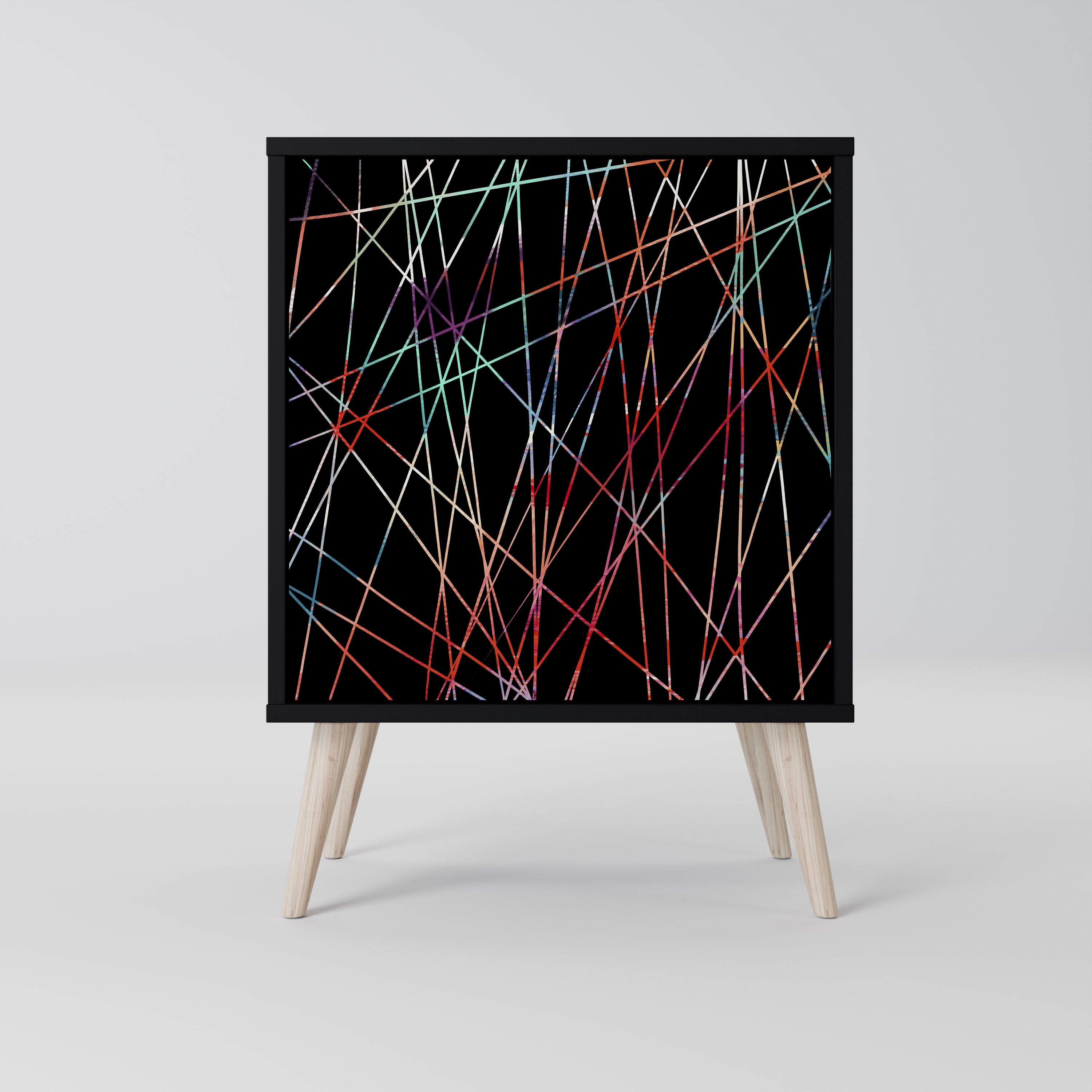 LUMINOUS SNARE 1-Door Sideboard in Black Finish