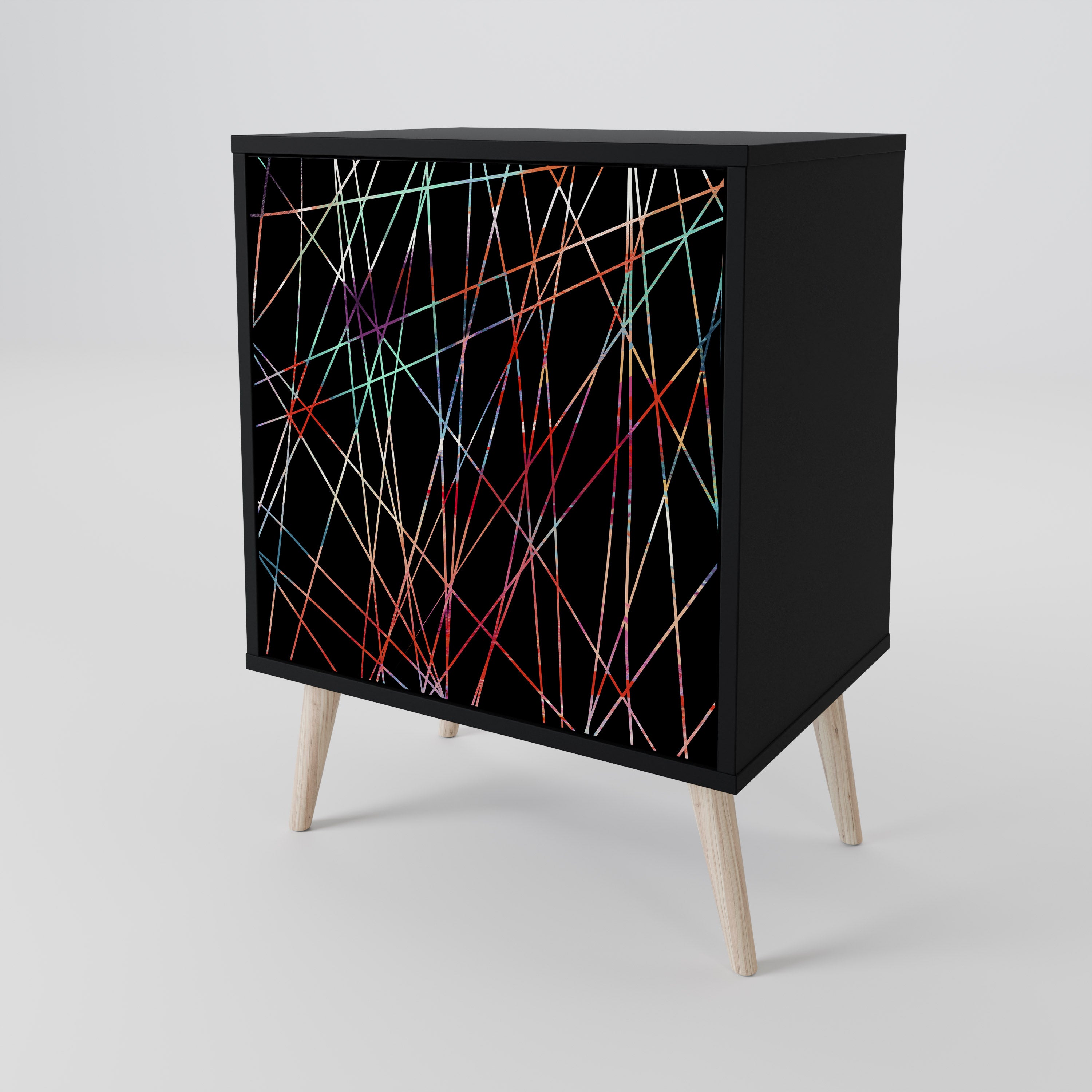 LUMINOUS SNARE 1-Door Sideboard in Black Finish