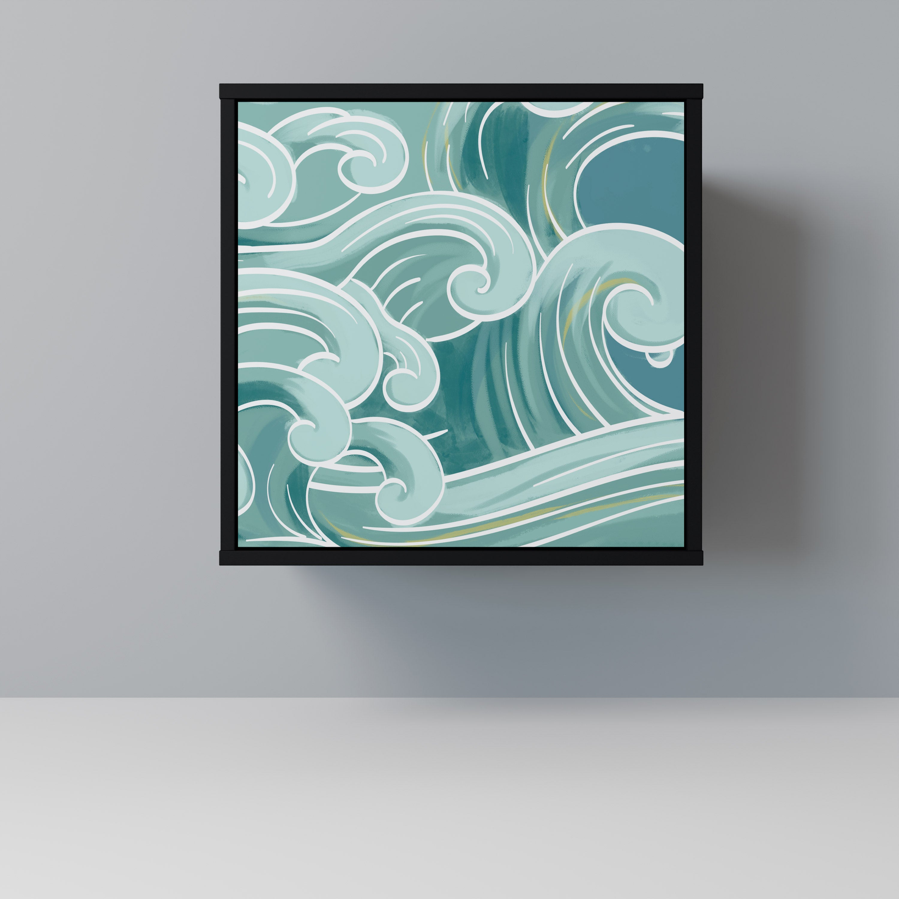 ASIAN SWAY 1-Door Sideboard in Black Finish