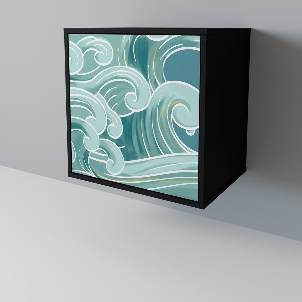 ASIAN SWAY 1-Door Sideboard in Black Finish