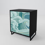 ASIAN SWAY 1-Door Sideboard in Black Finish