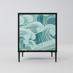 ASIAN SWAY 1-Door Sideboard in Black Finish