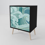 ASIAN SWAY 1-Door Sideboard in Black Finish