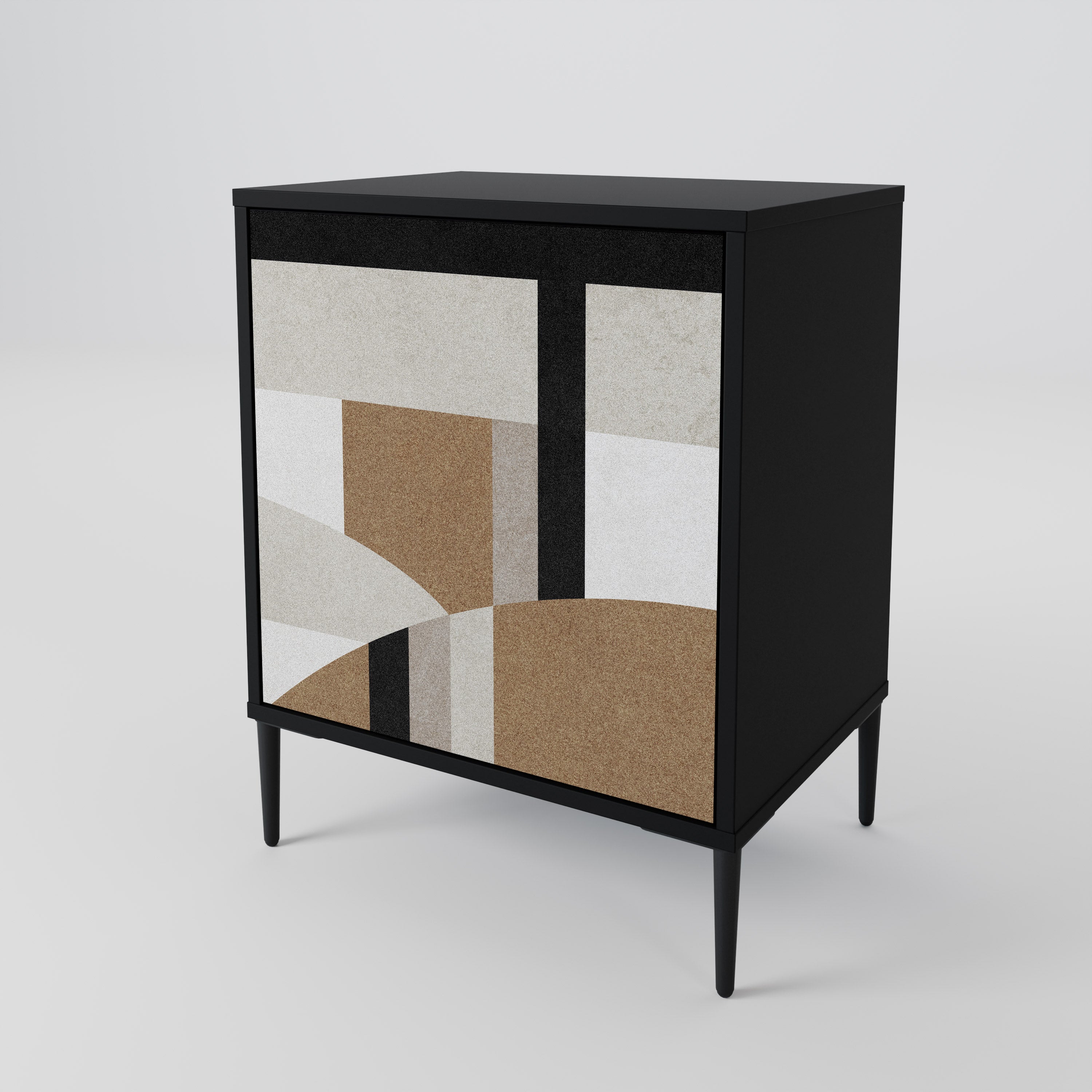 DELICATE MEMENTO 1-Door Sideboard in Black Finish