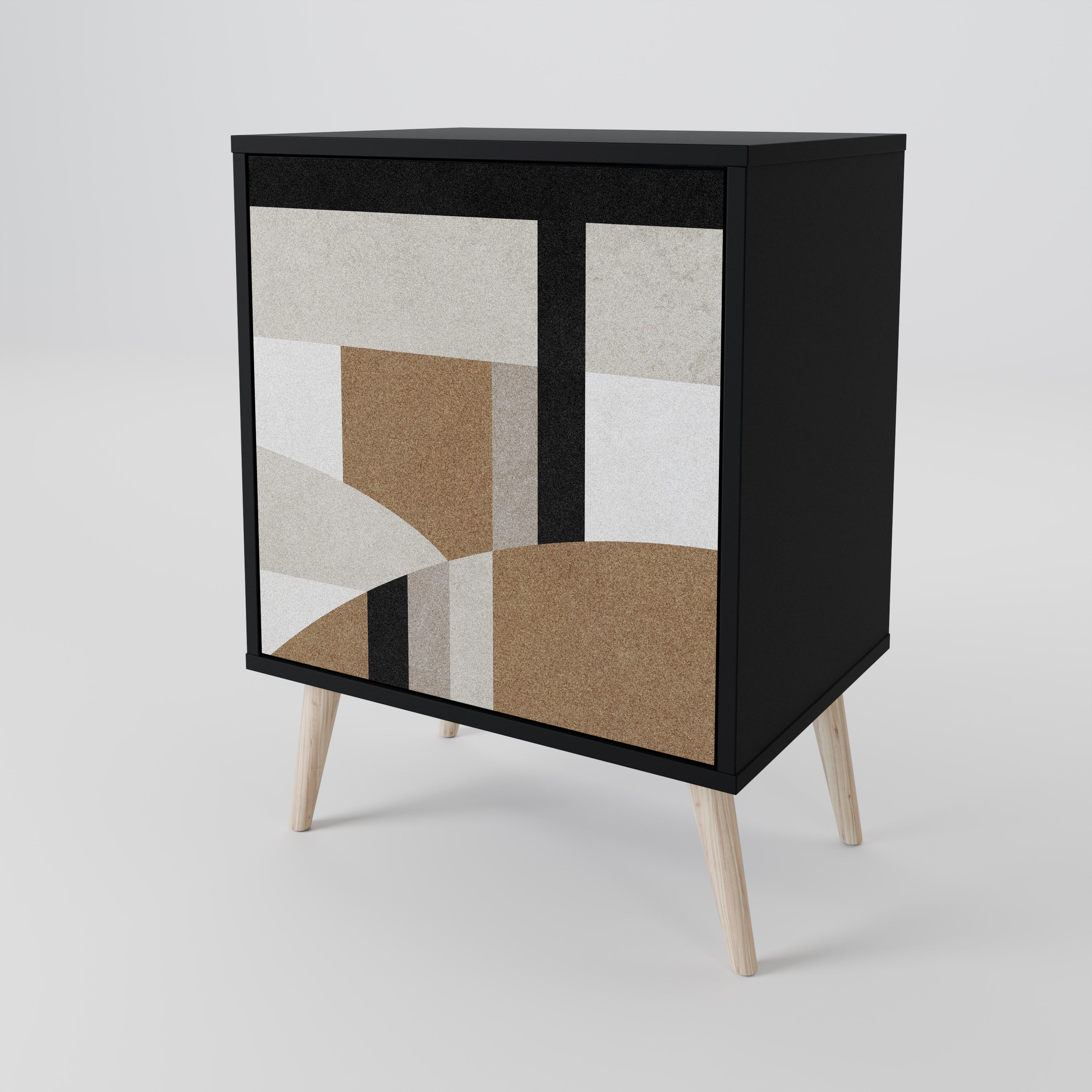 DELICATE MEMENTO 1-Door Sideboard in Black Finish