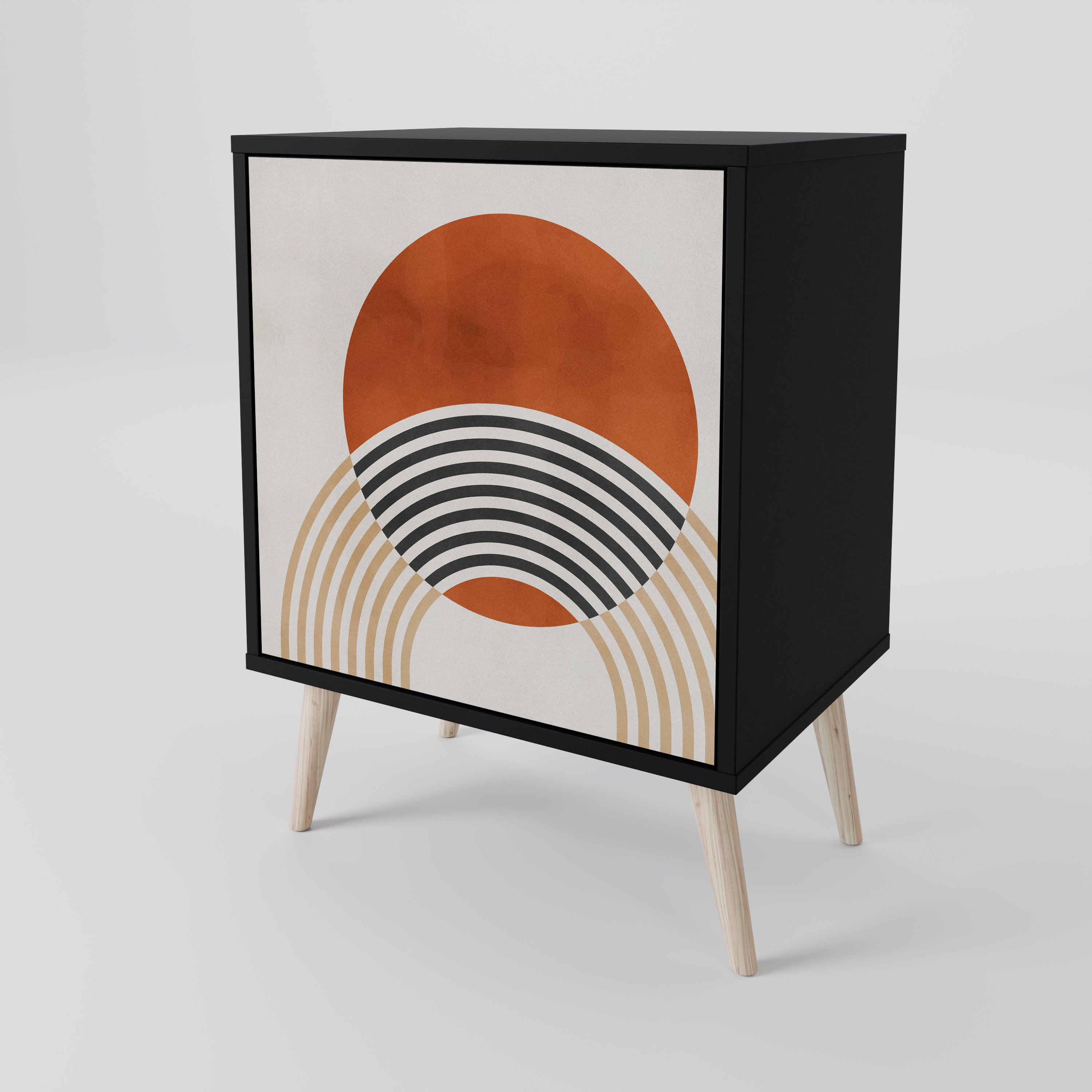 SPACE AROUND 1-Door Sideboard in Black Finish