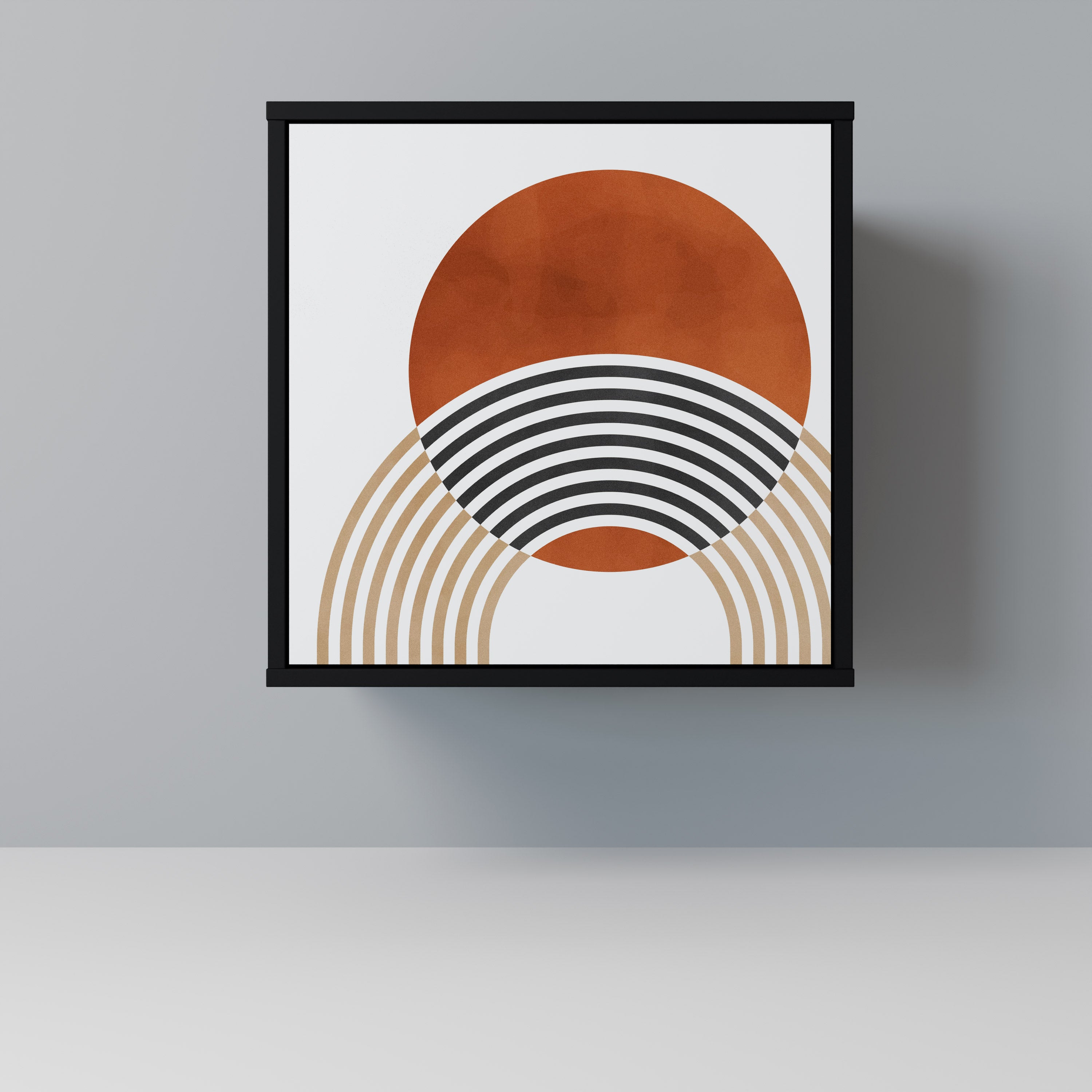 CIRCLE RHYTM 1-Door Sideboard in Black Finish