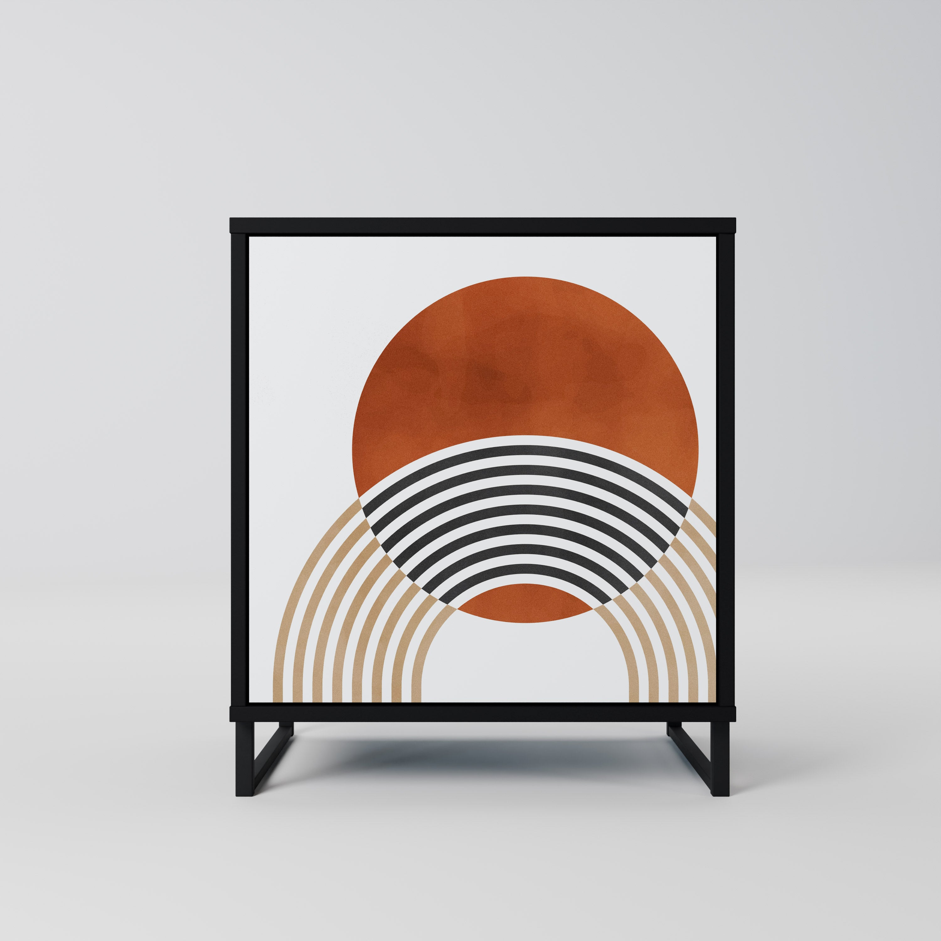 CIRCLE RHYTM 1-Door Sideboard in Black Finish