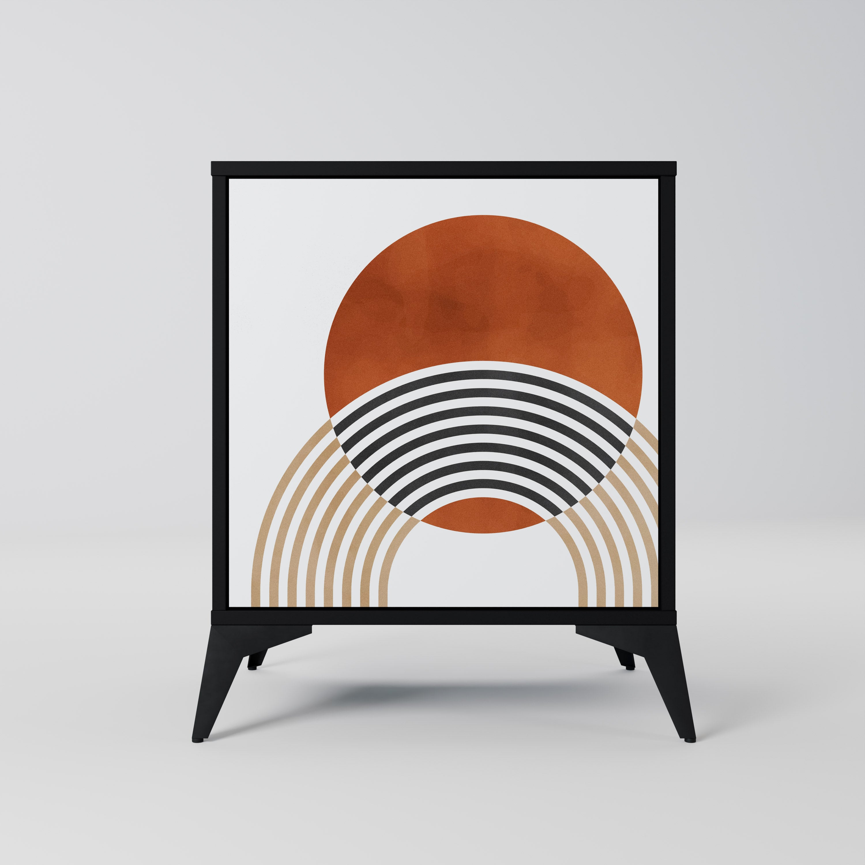 CIRCLE RHYTM 1-Door Sideboard in Black Finish