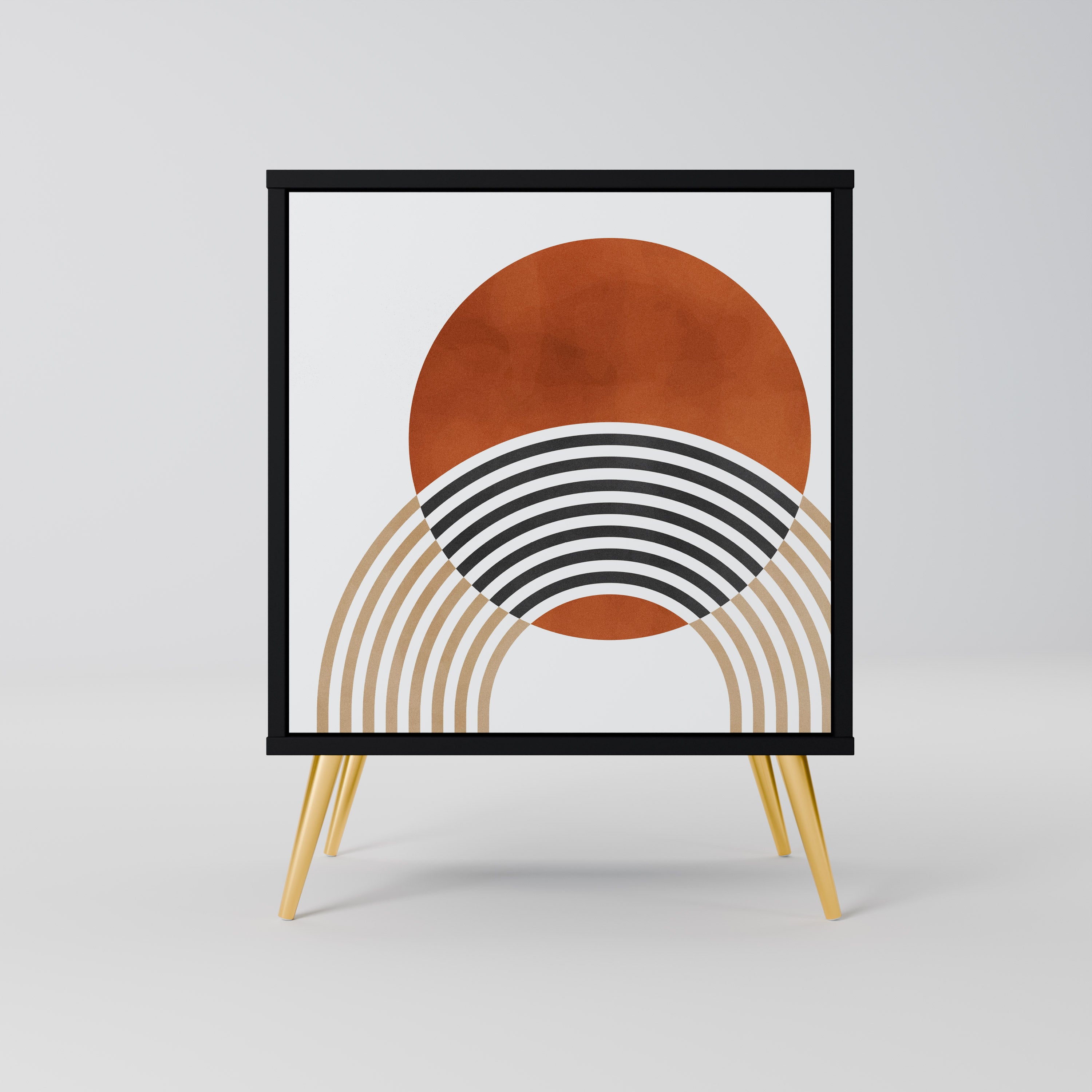 CIRCLE RHYTM 1-Door Sideboard in Black Finish