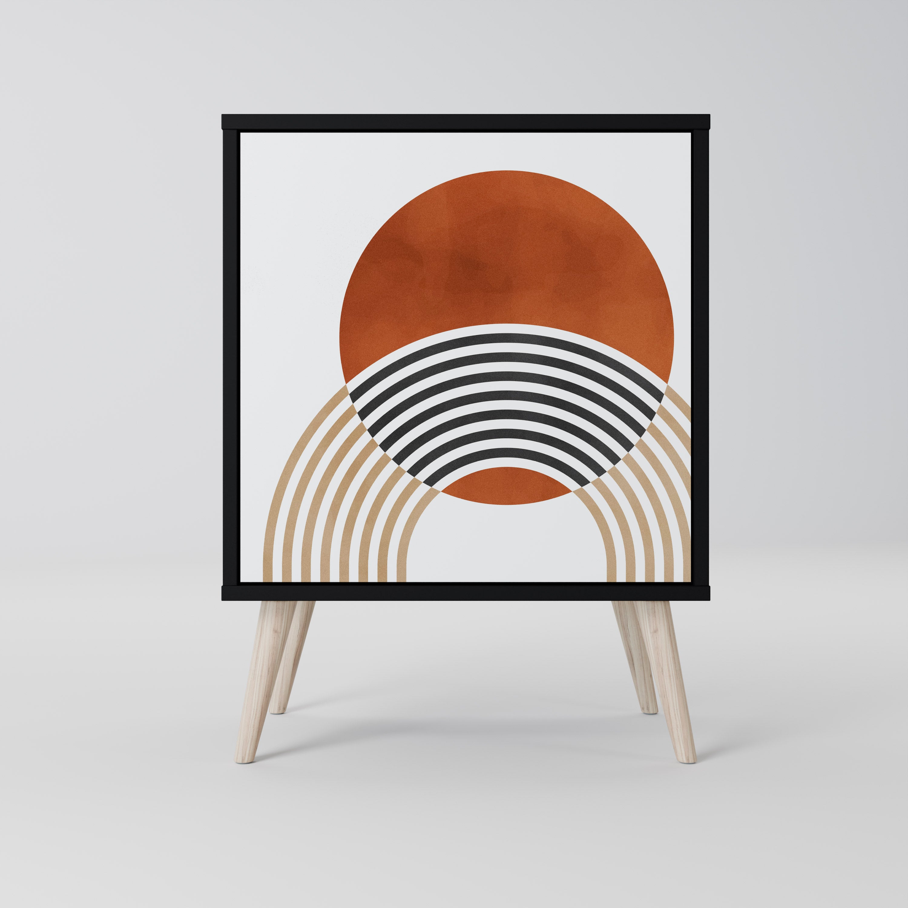 CIRCLE RHYTM 1-Door Sideboard in Black Finish