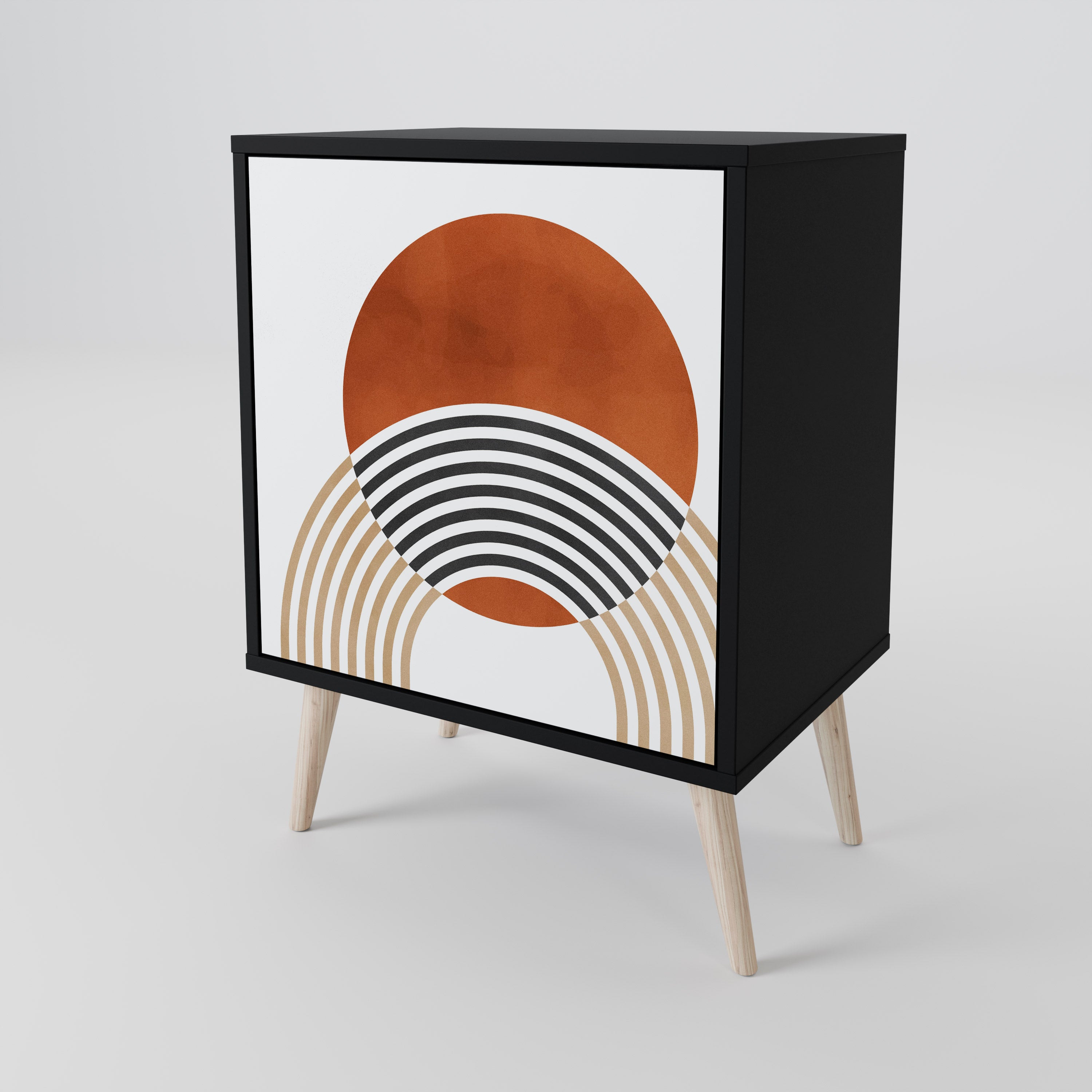 CIRCLE RHYTM Sideboard mit 1 Tür in Schwarz