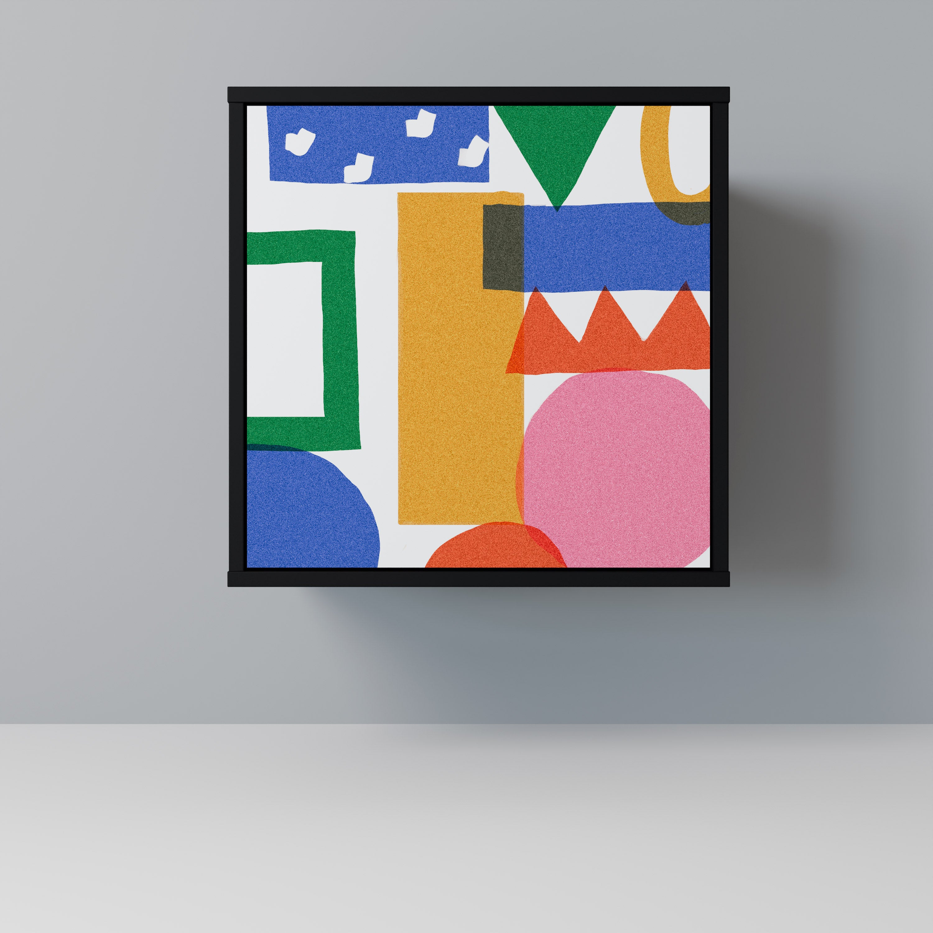 GEOMETRIC GLIMMER 1-Door Sideboard in Black Finish