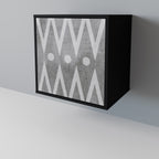 SHARP EDGES 1-Door Sideboard in Black Finish