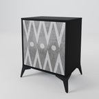 SHARP EDGES 1-Door Sideboard in Black Finish