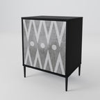 SHARP EDGES 1-Door Sideboard in Black Finish