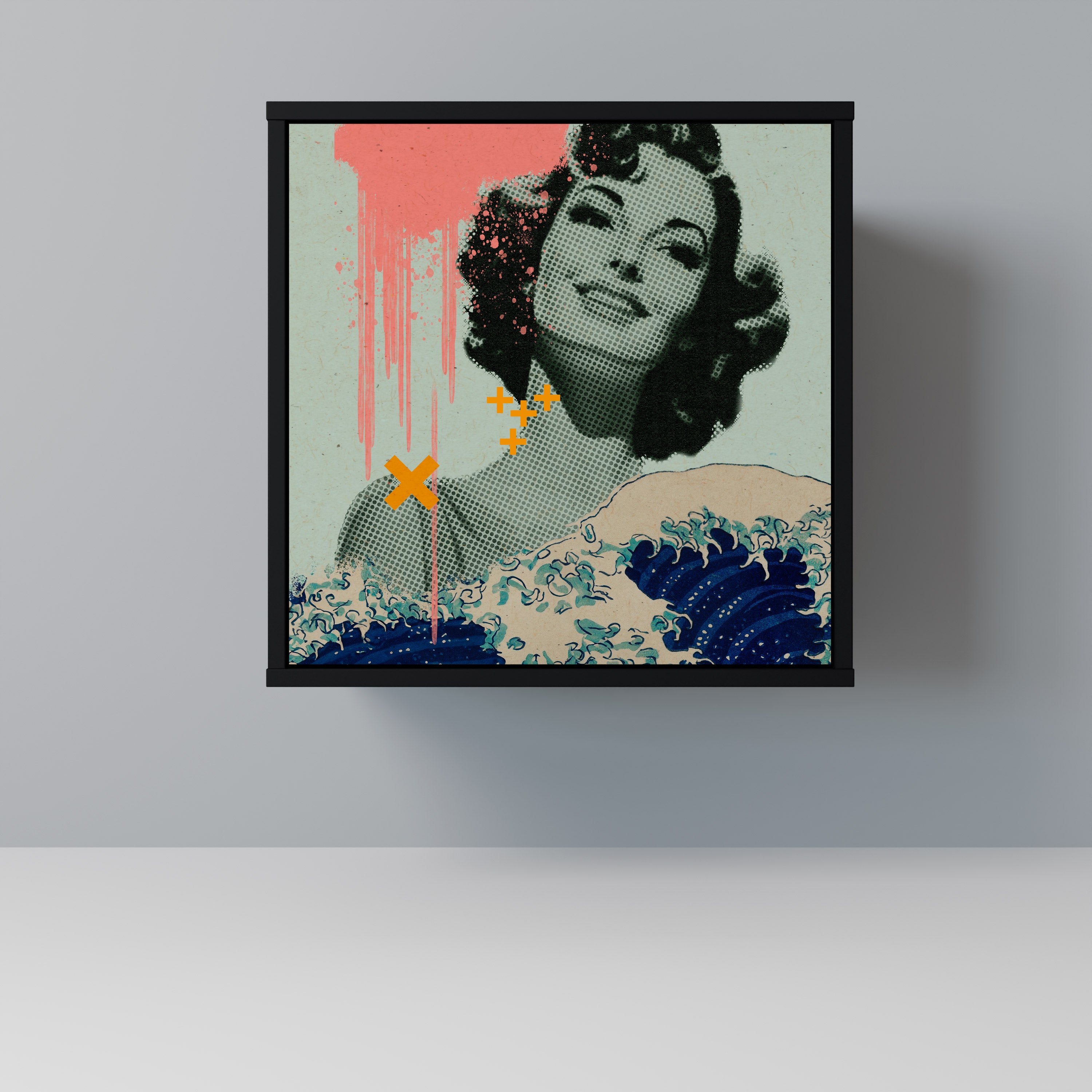 KANAGAWA BEAUTY 1-Door Sideboard in Black Finish