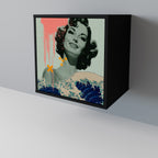 KANAGAWA BEAUTY 1-Door Sideboard in Black Finish