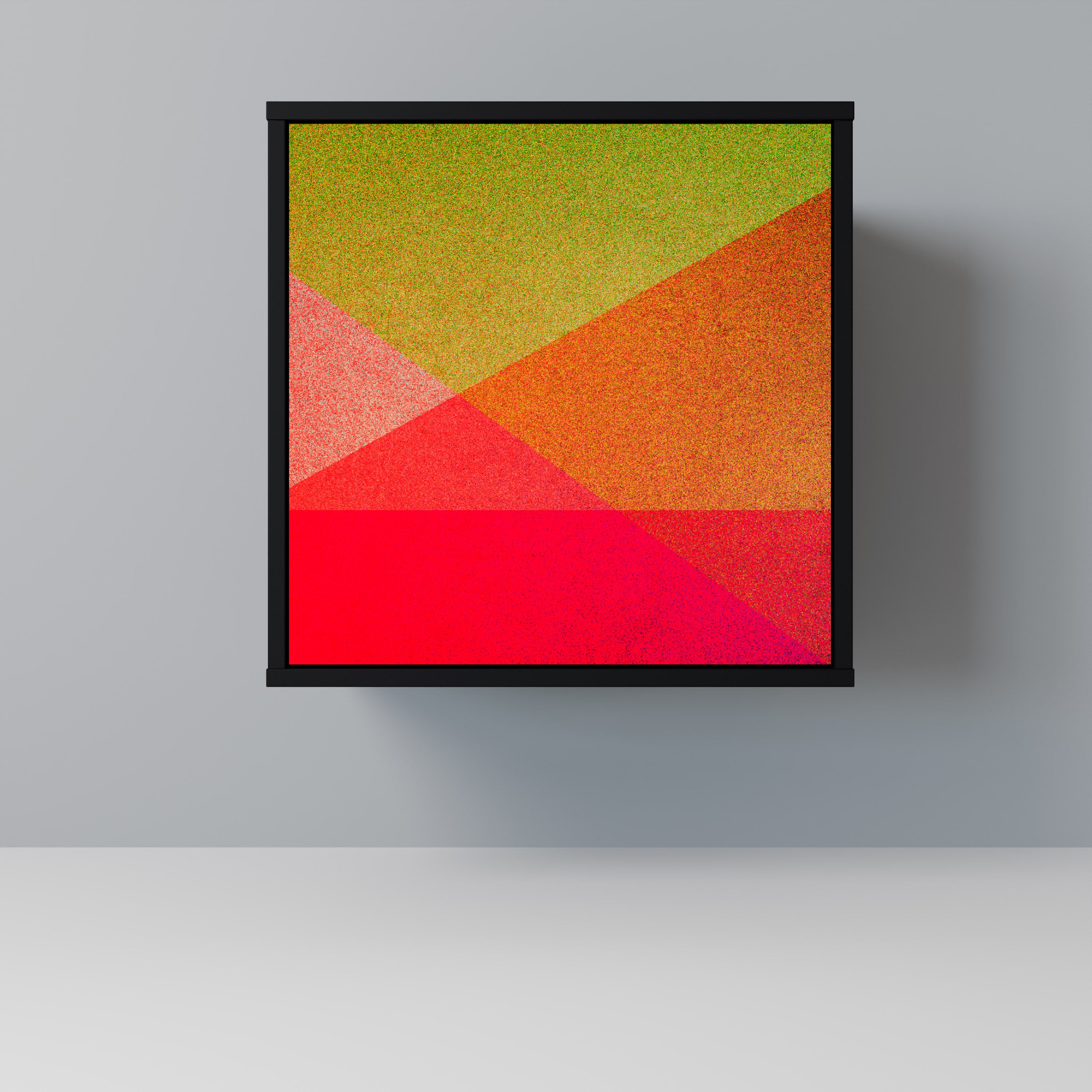 VIVID GEOMETRY 1-Door Sideboard in Black Finish