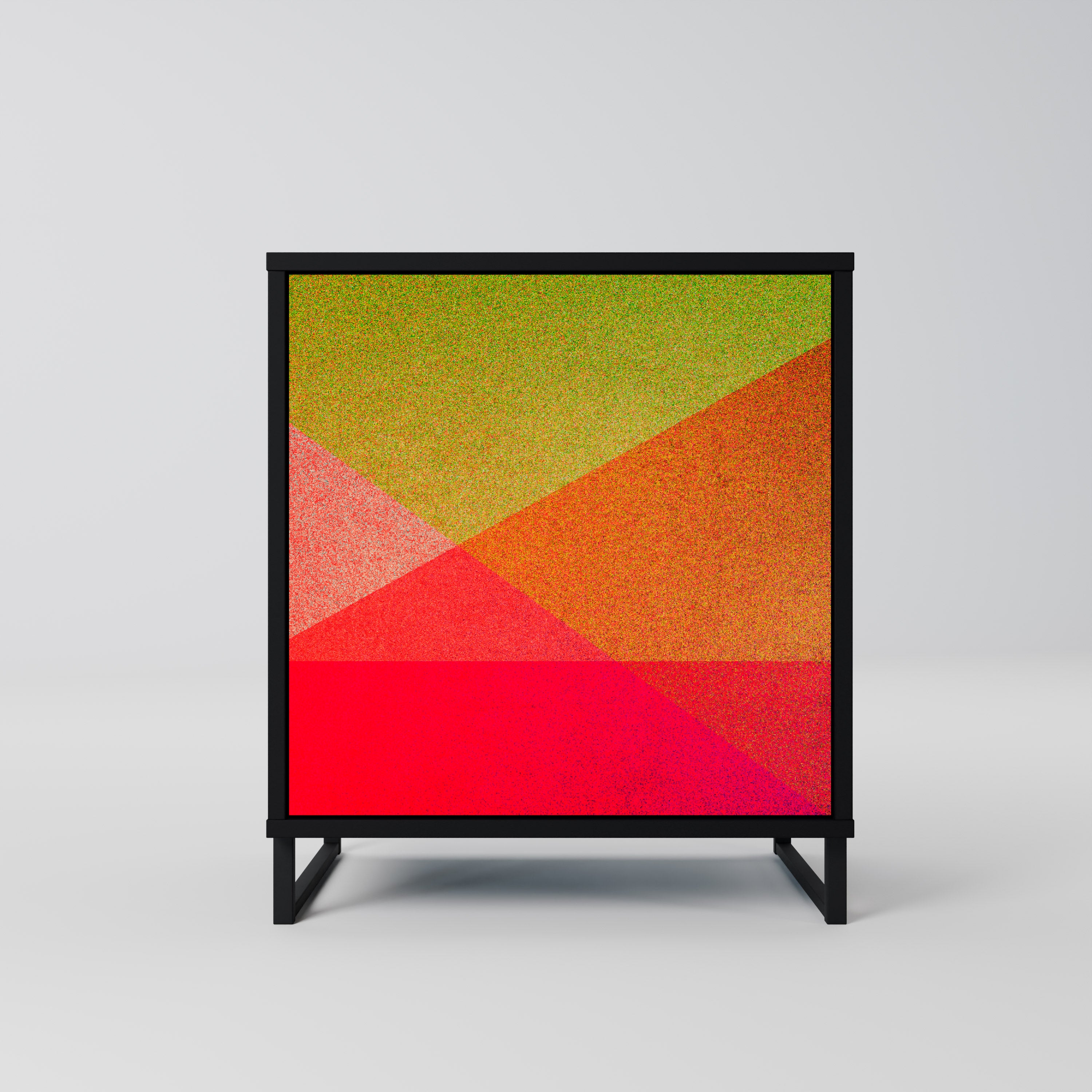 VIVID GEOMETRY 1-Door Sideboard in Black Finish