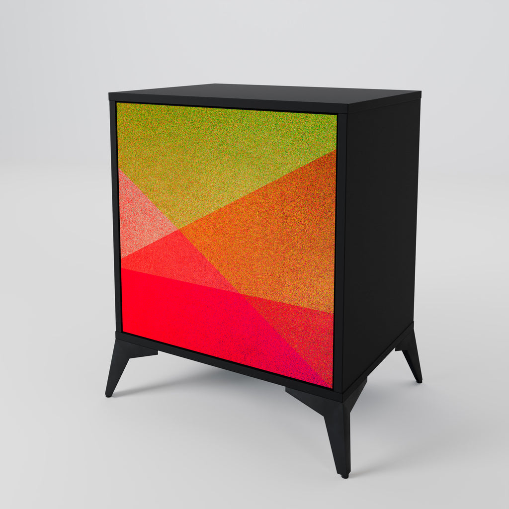 VIVID GEOMETRY 1-Door Sideboard in Black Finish