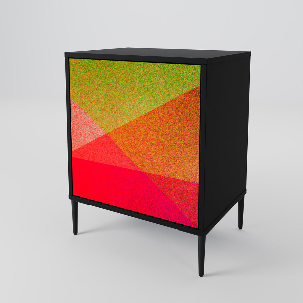 VIVID GEOMETRY 1-Door Sideboard in Black Finish