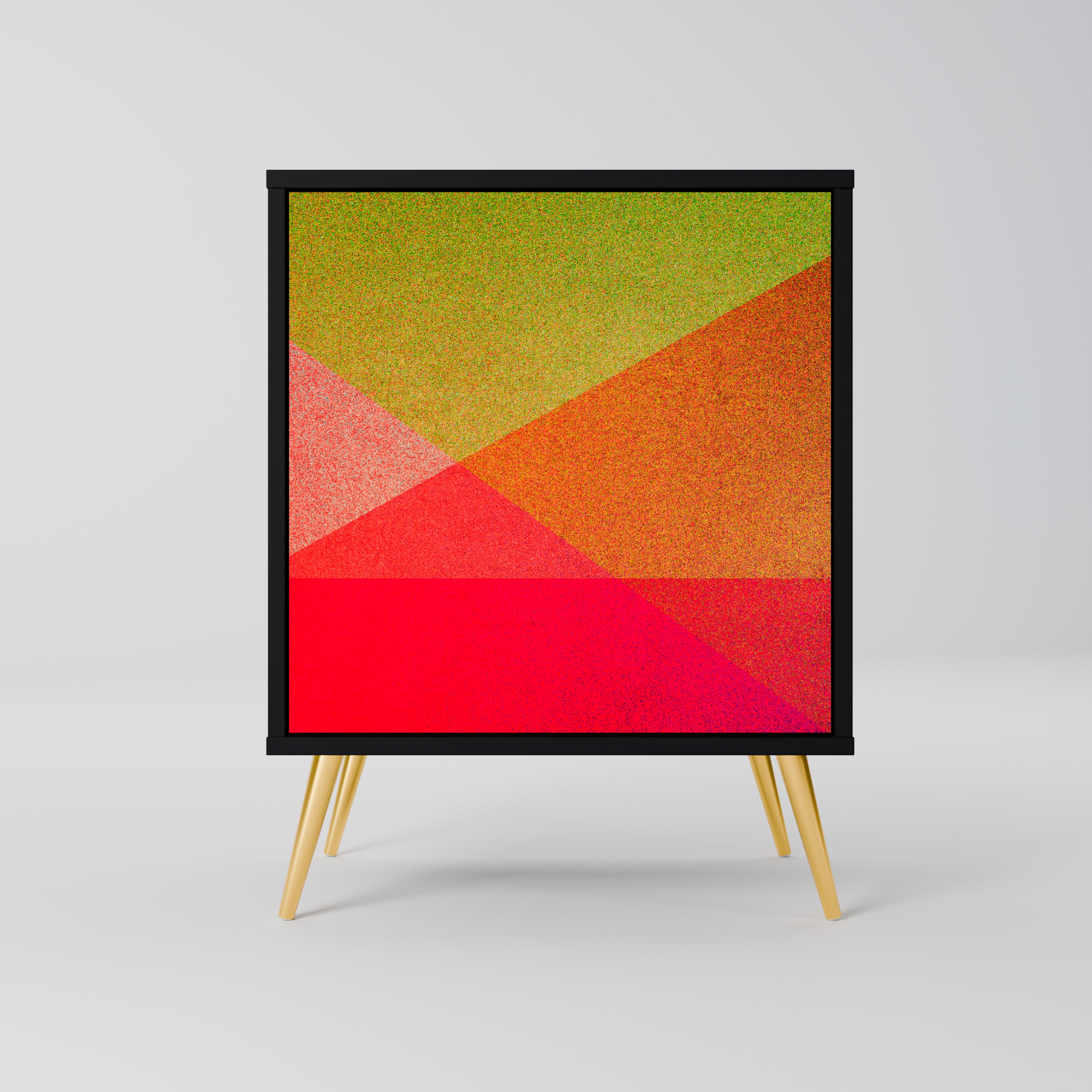 VIVID GEOMETRY 1-Door Sideboard in Black Finish