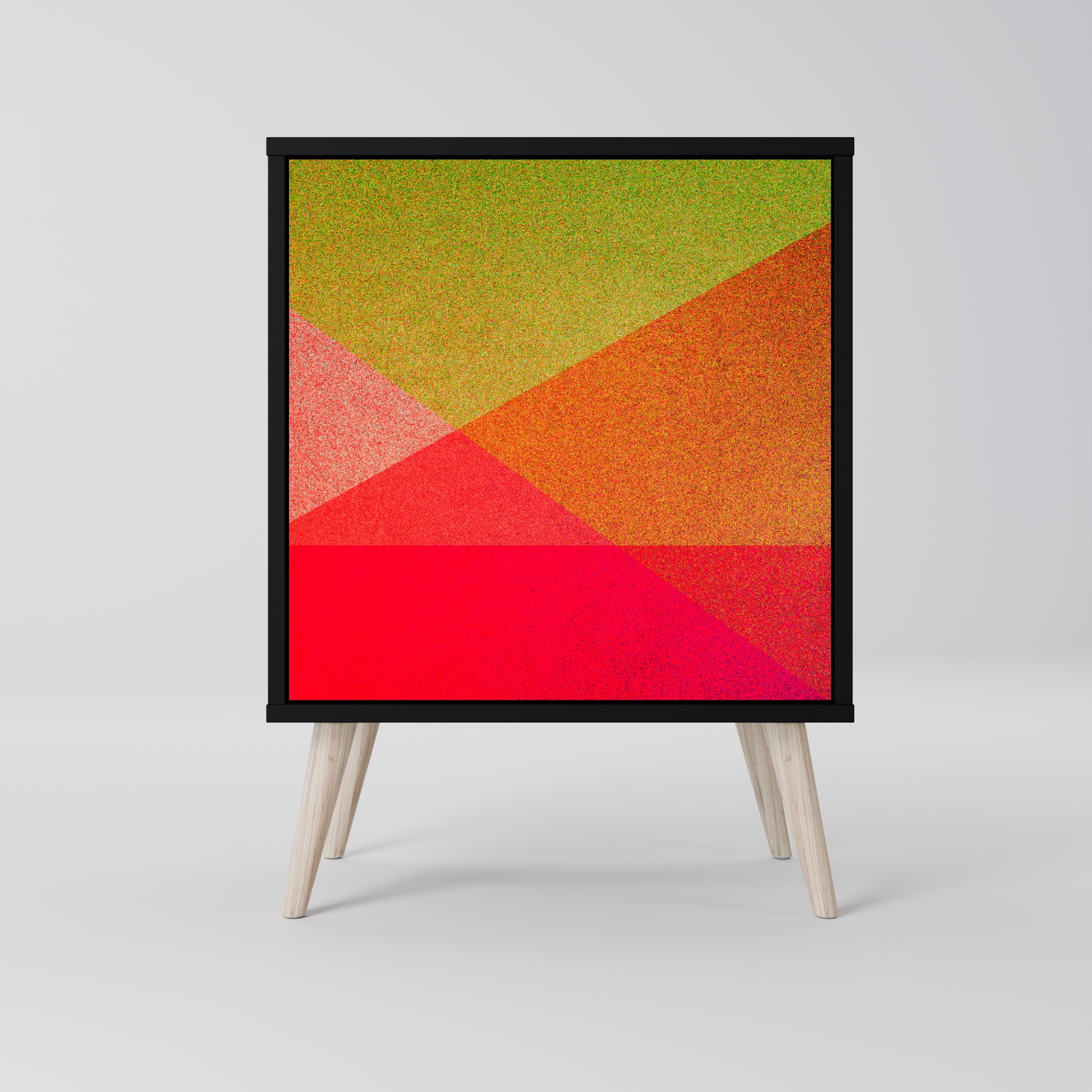 VIVID GEOMETRY 1-Door Sideboard in Black Finish