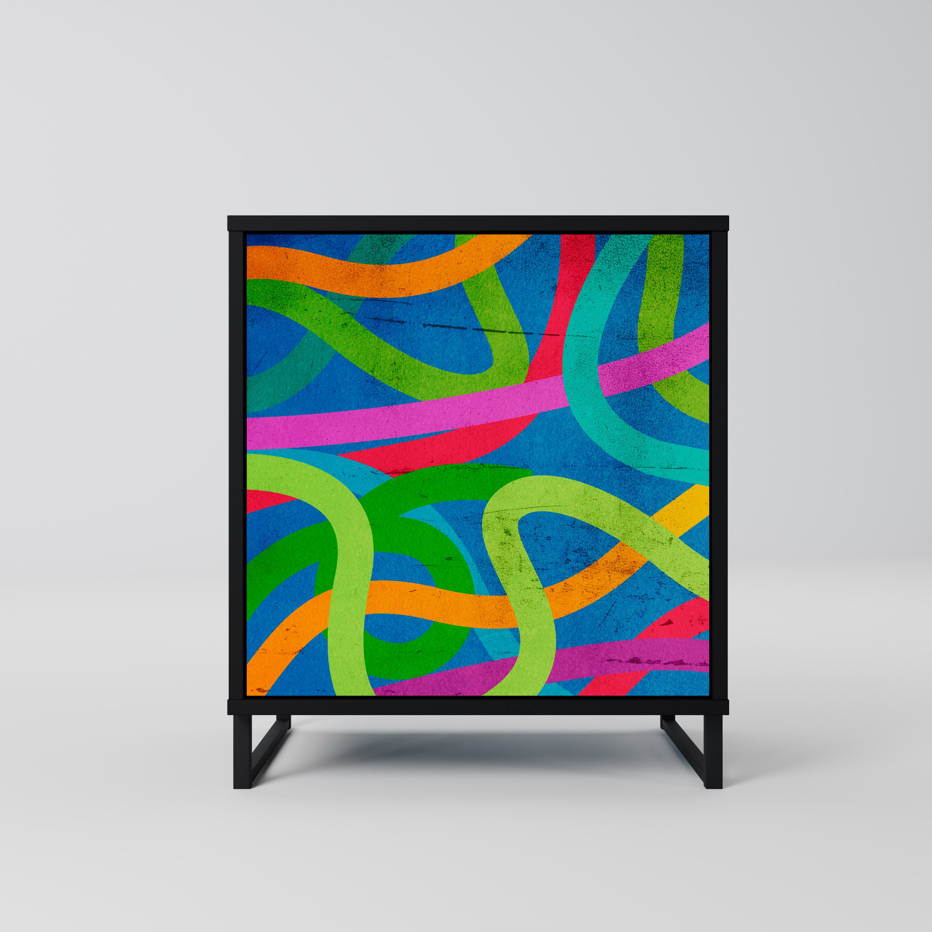 STREAMER TANGLE 1-Door Sideboard in Black Finish