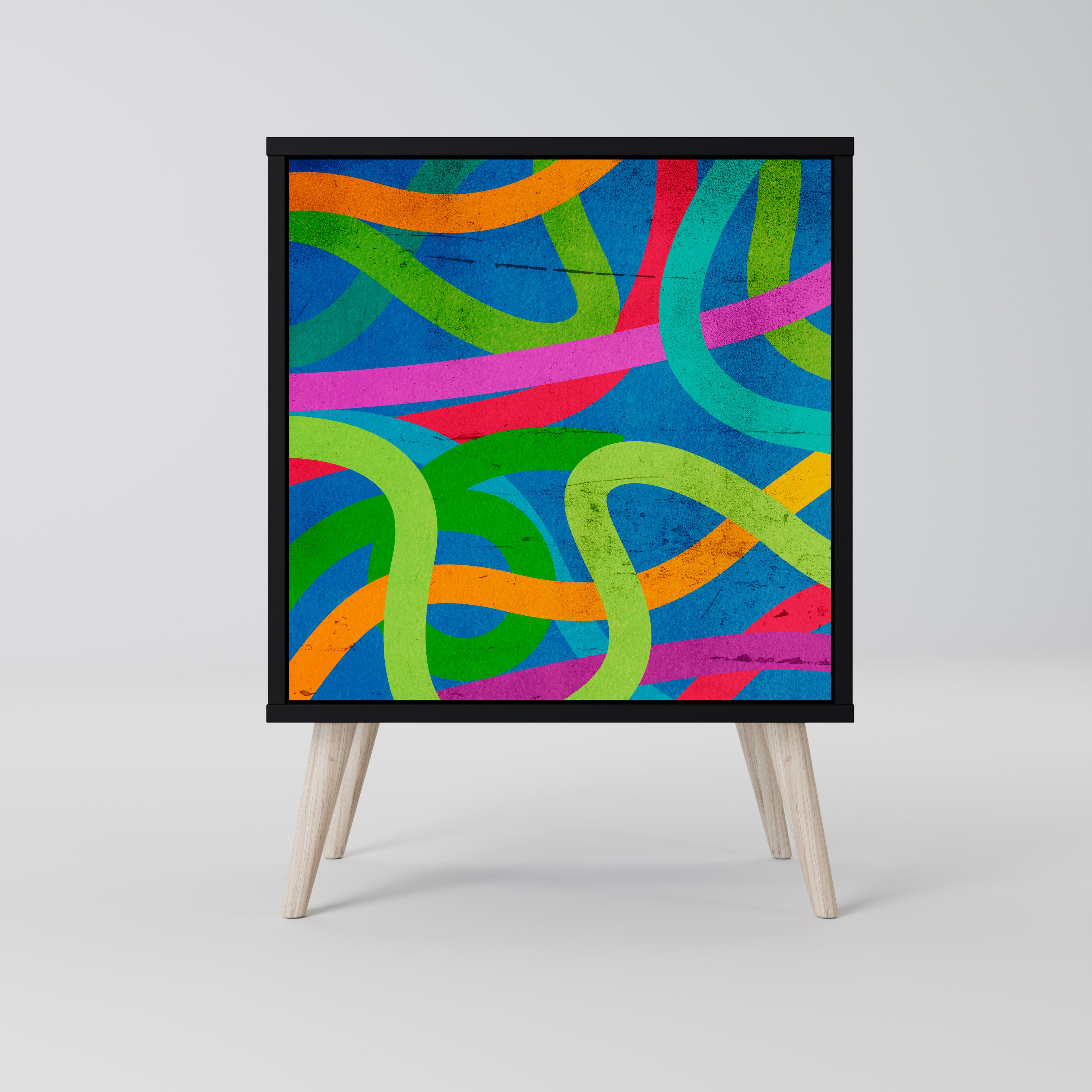 STREAMER TANGLE 1-Door Sideboard in Black Finish