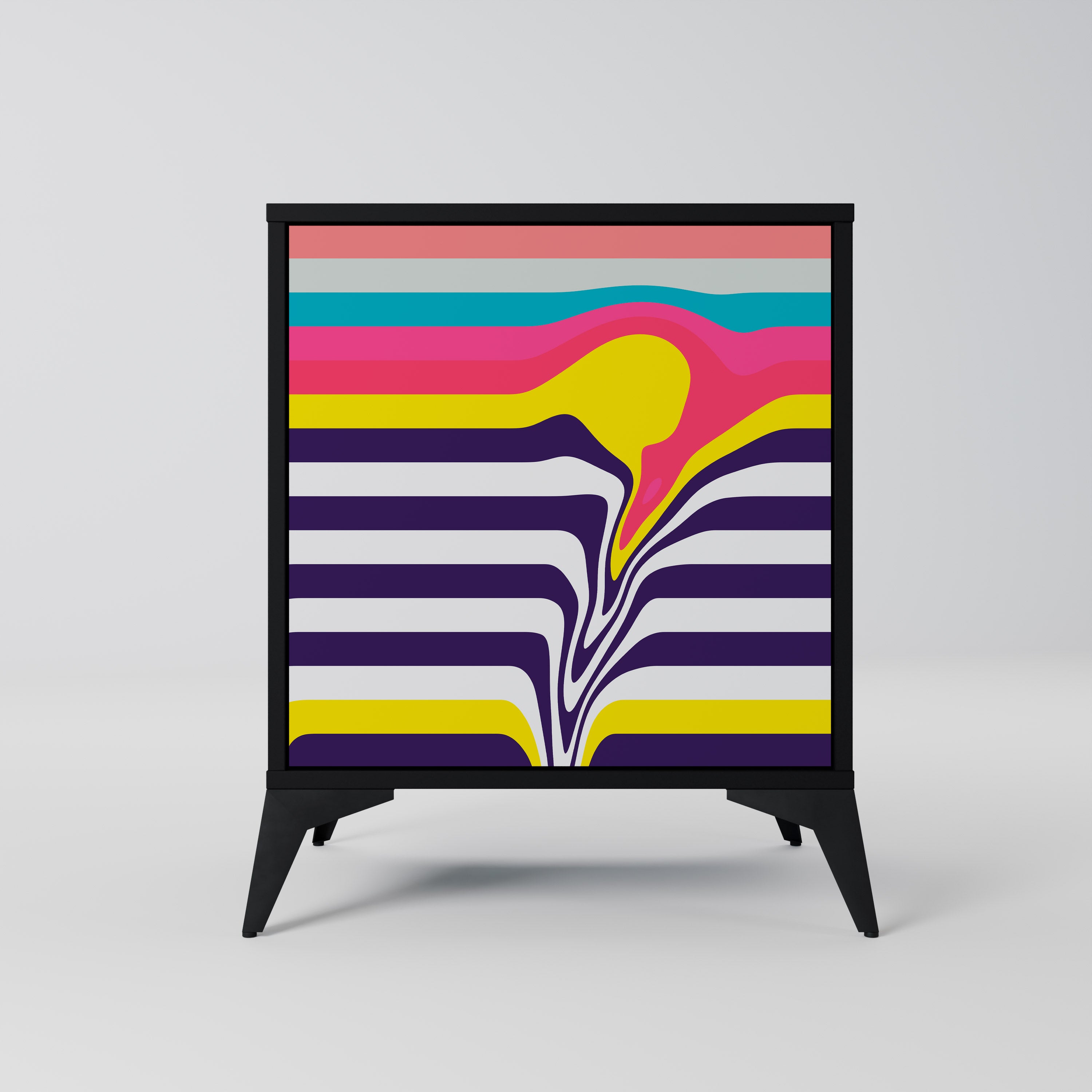 TONE COLLAPSE 1-Door Sideboard in Black Finish