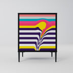 TONE COLLAPSE 1-Door Sideboard in Black Finish