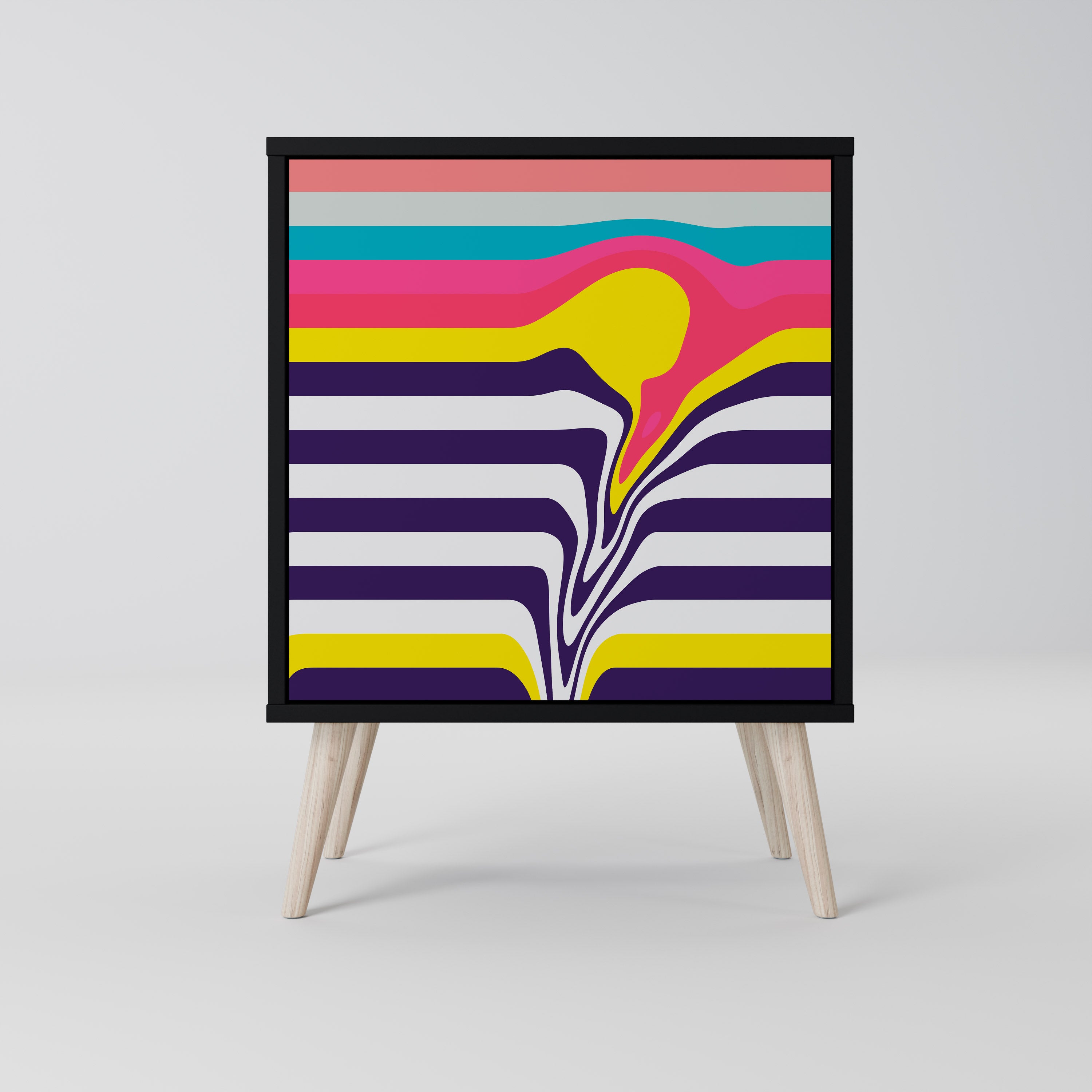 TONE COLLAPSE 1-Door Sideboard in Black Finish