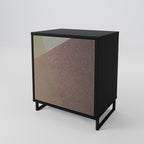 BEIGE GEOMETRY 1-Door Sideboard in Black Finish