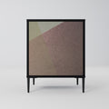 BEIGE GEOMETRY 1-Door Sideboard in Black Finish
