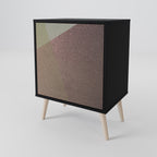 BEIGE GEOMETRY 1-Door Sideboard in Black Finish